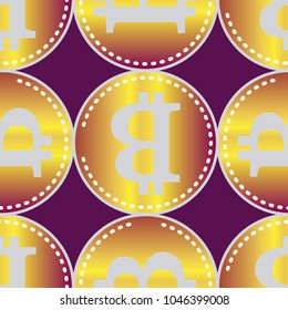 Bitcoin electronic coins seamless pattern for background.