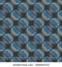 Bitcoin electronic coins seamless pattern for background.