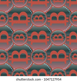 Bitcoin electronic coins seamless pattern for background.
