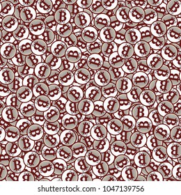 Bitcoin electronic coins seamless pattern for background.