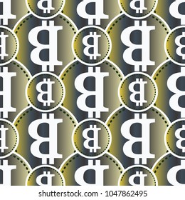 Bitcoin electronic coins seamless pattern for background.