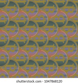 Bitcoin electronic coins seamless pattern for background.