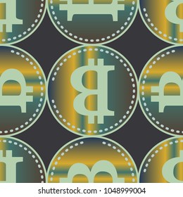Bitcoin electronic coins seamless pattern for background.
