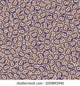 Bitcoin electronic coins seamless pattern for background.