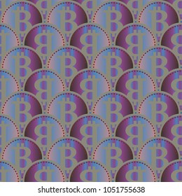 Bitcoin electronic coins seamless pattern for background.