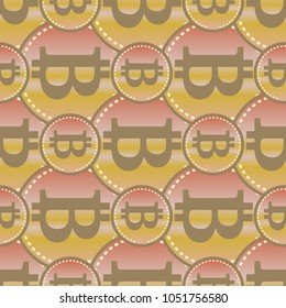 Bitcoin electronic coins seamless pattern for background.