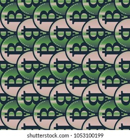 Bitcoin electronic coins seamless pattern for background.