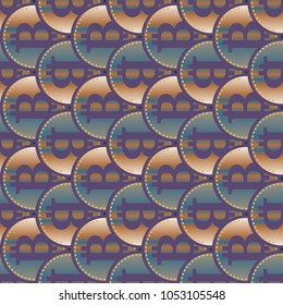 Bitcoin electronic coins seamless pattern for background.