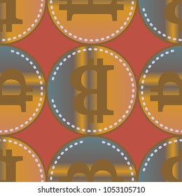 Bitcoin electronic coins seamless pattern for background.