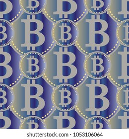 Bitcoin electronic coins seamless pattern for background.
