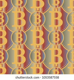 Bitcoin electronic coins seamless pattern for background.