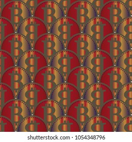 Bitcoin electronic coins seamless pattern for background.