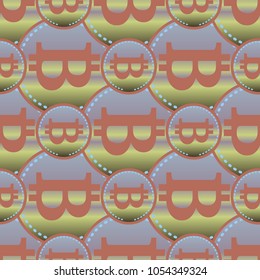 Bitcoin electronic coins seamless pattern for background.