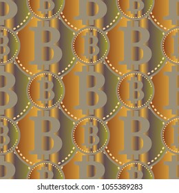 Bitcoin electronic coins seamless pattern for background.