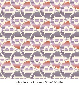 Bitcoin electronic coins seamless pattern for background.