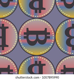 Bitcoin electronic coins seamless pattern for background.