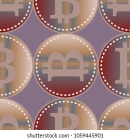 Bitcoin electronic coins seamless pattern for background.