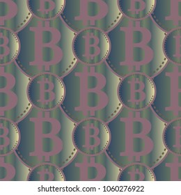 Bitcoin electronic coins seamless pattern for background.