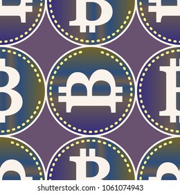 Bitcoin electronic coins seamless pattern for background.