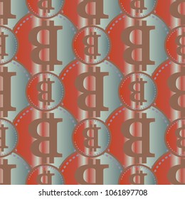 Bitcoin electronic coins seamless pattern for background.