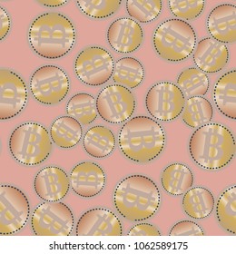 Bitcoin electronic coins seamless pattern for background.
