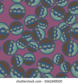 Bitcoin electronic coins seamless pattern for background.