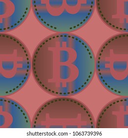 Bitcoin electronic coins seamless pattern for background.