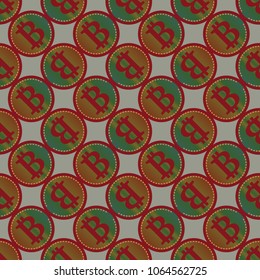 Bitcoin electronic coins seamless pattern for background.