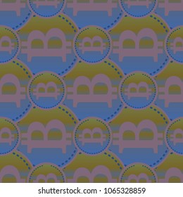 Bitcoin electronic coins seamless pattern for background.