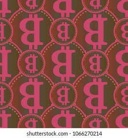 Bitcoin electronic coins seamless pattern for background.
