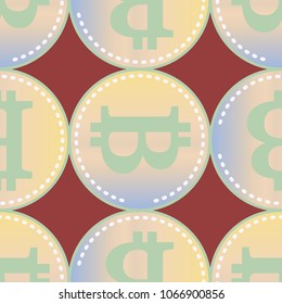 Bitcoin electronic coins seamless pattern for background.