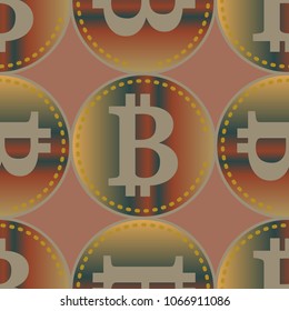 Bitcoin electronic coins seamless pattern for background.