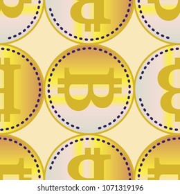 Bitcoin electronic coins seamless pattern for background.
