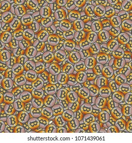 Bitcoin electronic coins seamless pattern for background.
