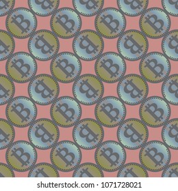 Bitcoin electronic coins seamless pattern for background.