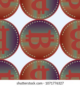 Bitcoin electronic coins seamless pattern for background.