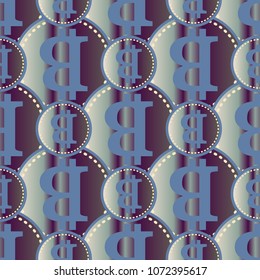 Bitcoin electronic coins seamless pattern for background.