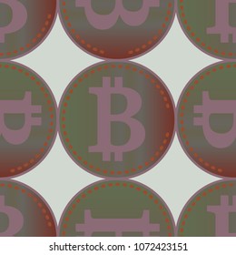 Bitcoin electronic coins seamless pattern for background.