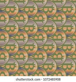 Bitcoin electronic coins seamless pattern for background.