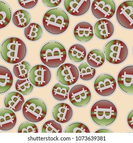 Bitcoin electronic coins seamless pattern for background.