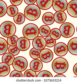 Bitcoin electronic coins seamless pattern for background.