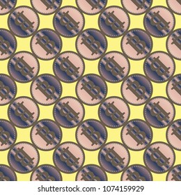 Bitcoin electronic coins seamless pattern for background.