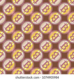 Bitcoin electronic coins seamless pattern for background.