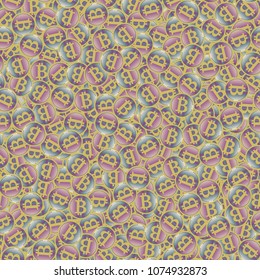 Bitcoin electronic coins seamless pattern for background.
