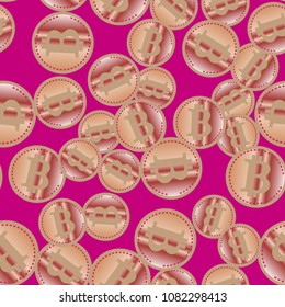 Bitcoin electronic coins seamless pattern for background.