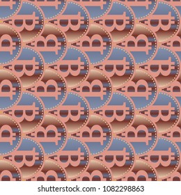 Bitcoin electronic coins seamless pattern for background.