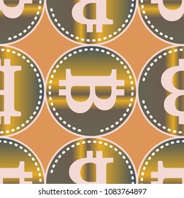 Bitcoin electronic coins seamless pattern for background.