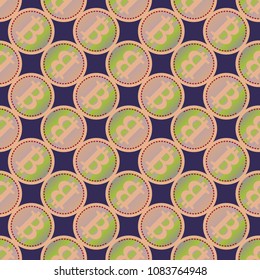 Bitcoin electronic coins seamless pattern for background.