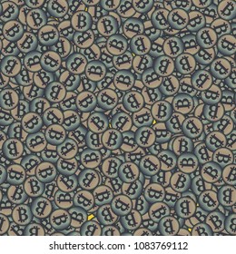 Bitcoin electronic coins seamless pattern for background.