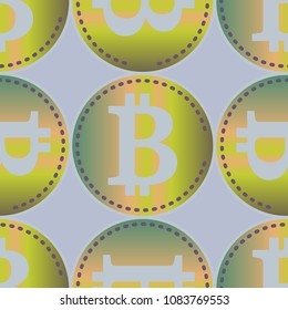 Bitcoin electronic coins seamless pattern for background.